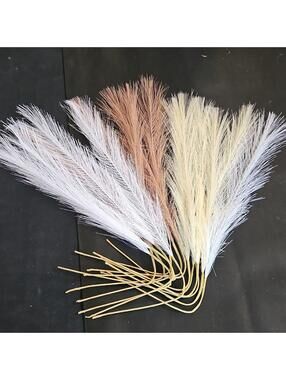 Yiwu Zhimi Crafts Artificial Pampas Grass Stems Mixed Colors White Brown Beige